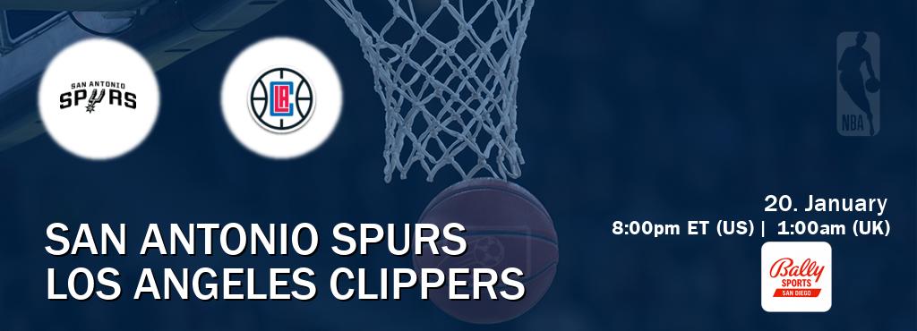 You can watch game live between San Antonio Spurs and Los Angeles Clippers on Bally Sports San Diego.