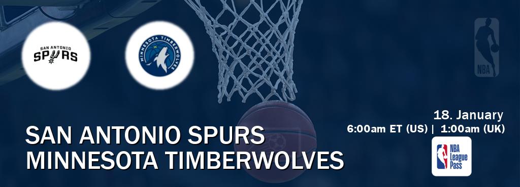 You can watch game live between San Antonio Spurs and Minnesota Timberwolves on NBA League Pass.