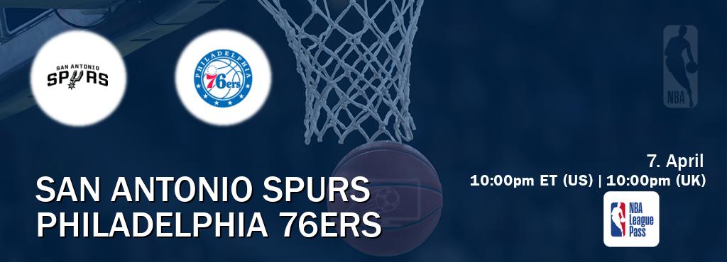 You can watch game live between San Antonio Spurs and Philadelphia 76ers on NBA League Pass.