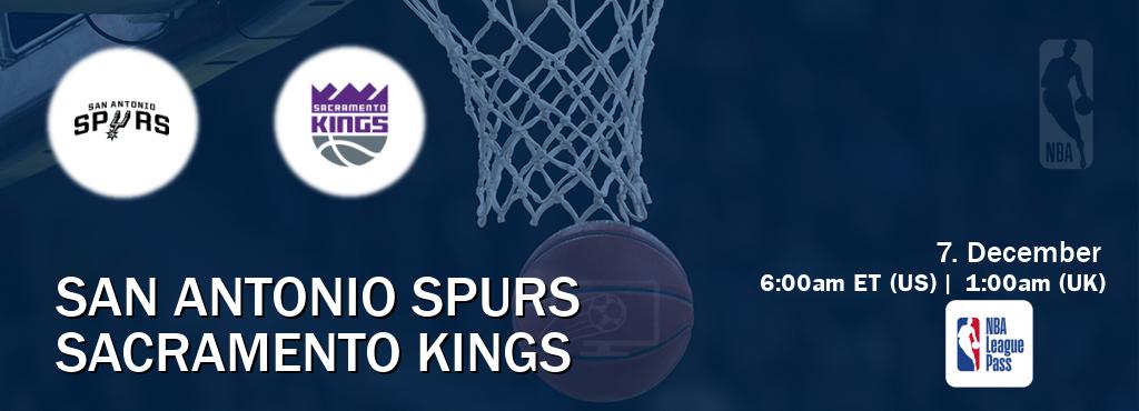 You can watch game live between San Antonio Spurs and Sacramento Kings on NBA League Pass.