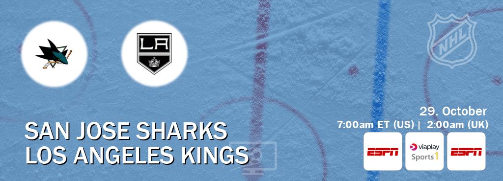 You can watch game live between San Jose Sharks and Los Angeles Kings on ESPN(AU), Viaplay Sports 1(UK), ESPN(US). You can watch game live between San Jose Sharks and Los Angeles Kings on ESPN(AU), Viaplay Sports 1(UK), ESPN(US).