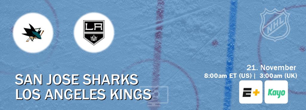 You can watch game live between San Jose Sharks and Los Angeles Kings on ESPN+(US) and Kayo Sports(AU). You can watch game live between San Jose Sharks and Los Angeles Kings on ESPN+(US) and Kayo Sports(AU).