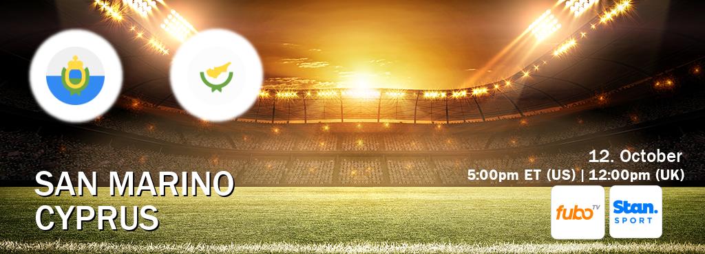 You can watch game live between San Marino and Cyprus on fuboTV(US) and Stan Sport(AU). You can watch game live between San Marino and Cyprus on fuboTV(US) and Stan Sport(AU).