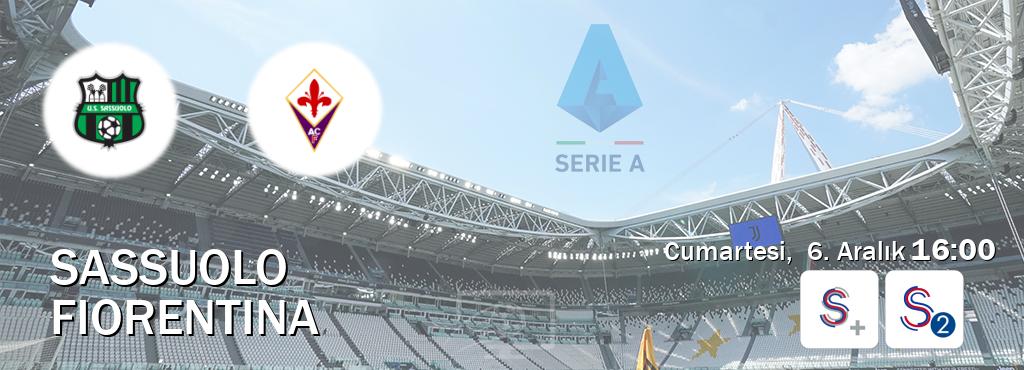 Karşılaşma Sassuolo - Fiorentina S Sport + ve S Sport 2'den canlı yayınlanacak (Cumartesi, 6. Aralık 16:00). Karşılaşma Sassuolo - Fiorentina S Sport + ve S Sport 2'den canlı yayınlanacak (Cumartesi, 6. Aralık 16:00).