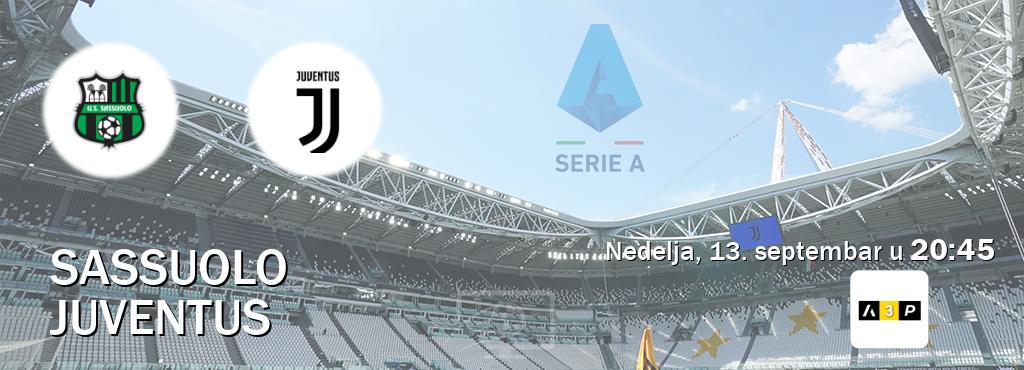 Izravni prijenos utakmice Sassuolo i Juventus pratite uživo na Arena Premium 3 (nedelja, 13. septembar u 20:45). Izravni prijenos utakmice Sassuolo i Juventus pratite uživo na Arena Premium 3 (nedelja, 13. septembar u 20:45).
