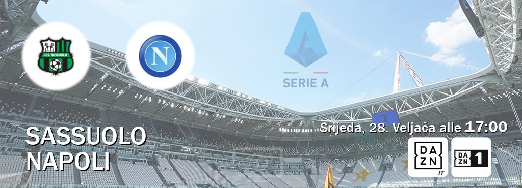 Il match Sassuolo - Napoli sarà trasmesso in diretta TV su DAZN Italia e Zona DAZN (ore 17:00)