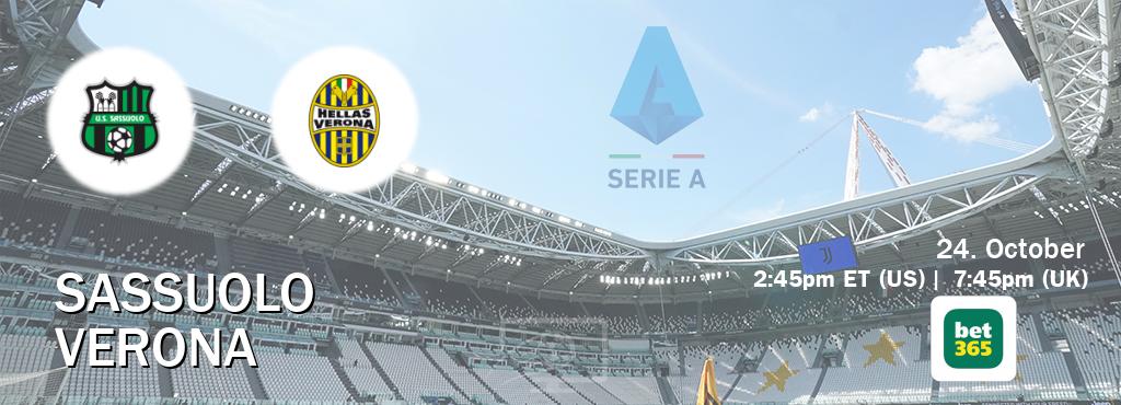You can watch game live between Sassuolo and Verona on bet365.