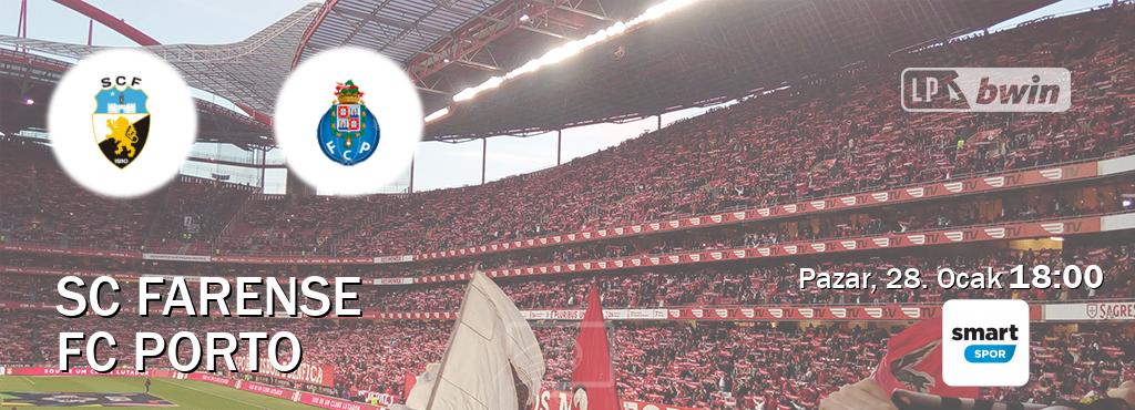 Karşılaşma SC Farense - FC Porto Smart Spor'den canlı yayınlanacak (Pazar, 28. Ocak  18:00).