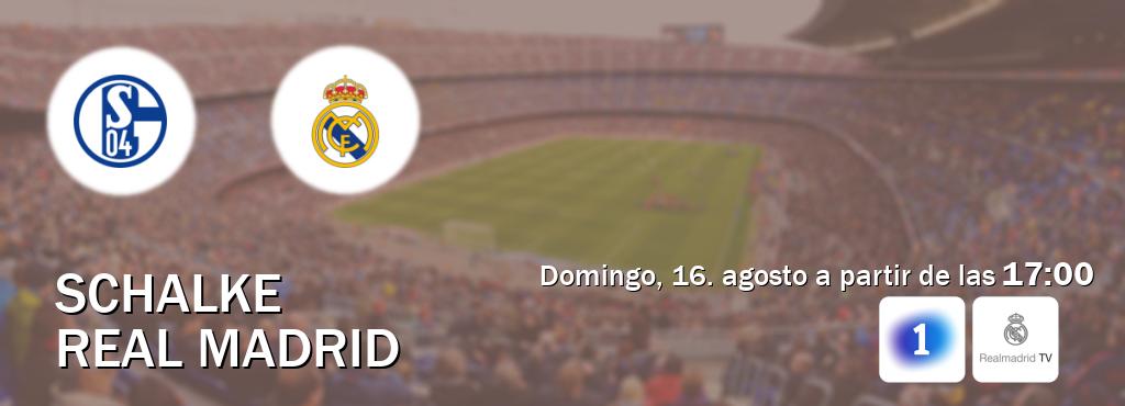 El partido entre Schalke y Real Madrid será retransmitido por LA 1 y Real Madrid TV (domingo, 16. agosto a partir de las  17:00).