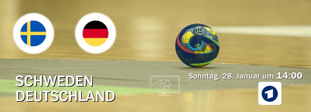 Das Spiel zwischen Schweden und Deutschland wird am Sonntag, 28. Januar um  14:00, live vom Das Erste übertragen.