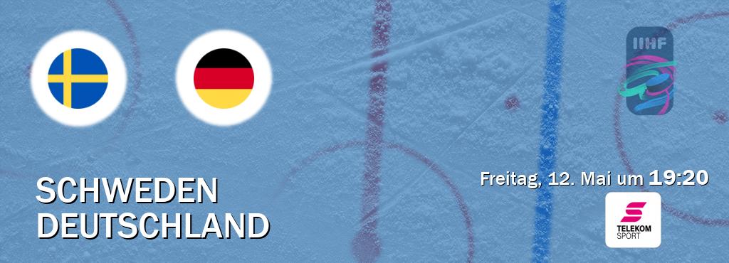 Das Spiel zwischen Schweden und Deutschland wird am Freitag, 12. Mai um  19:20, live vom Magenta Sport übertragen.