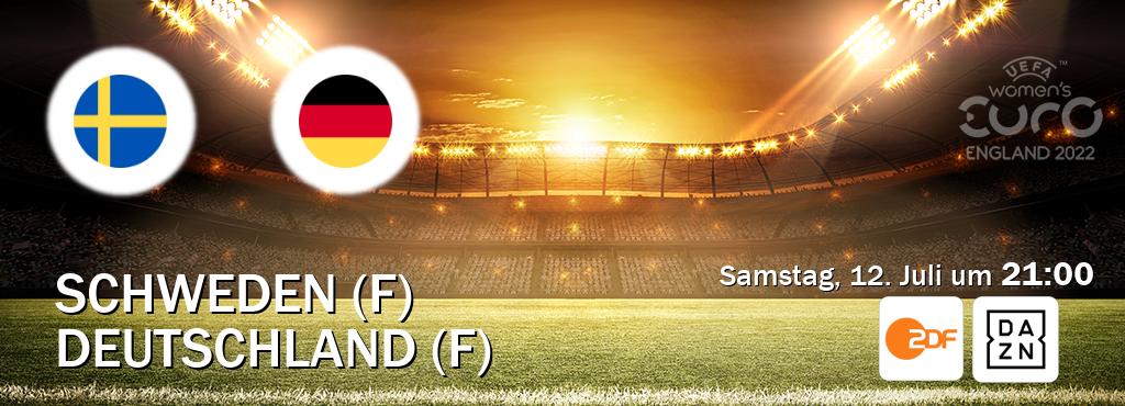 Das Spiel zwischen Schweden (F) und Deutschland (F) wird am Samstag, 12. Juli um  21:00, live vom ZDF und DAZN übertragen.