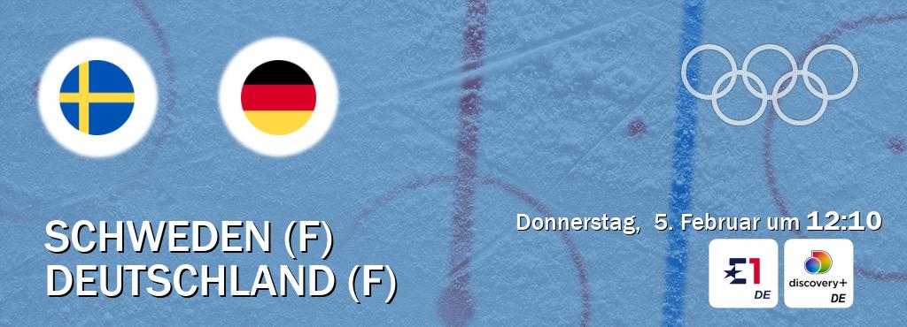 Das Spiel zwischen Schweden (F) und Deutschland (F) wird am Donnerstag,  5. Februar um  12:10, live vom Eurosport 1 und Discovery + übertragen.