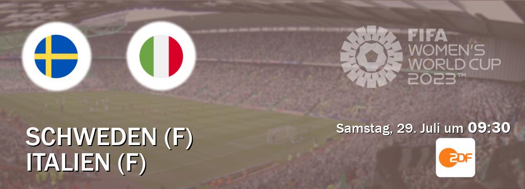 Das Spiel zwischen Schweden (F) und Italien (F) wird am Samstag, 29. Juli um  09:30, live vom ZDF übertragen.