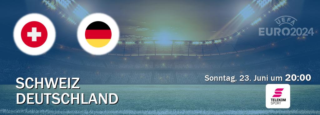 Das Spiel zwischen Schweiz und Deutschland wird am Sonntag, 23. Juni um  20:00, live vom Magenta Sport übertragen.