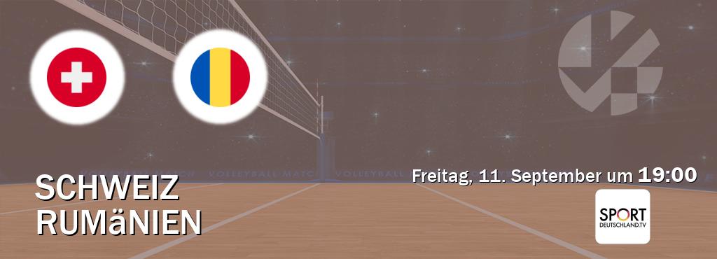 Das Spiel zwischen Schweiz und Rumänien wird am Freitag, 11. September um  19:00, live vom Sportdeutschland.TV übertragen.