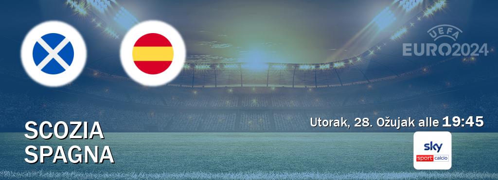 Il match Scozia - Spagna sarà trasmesso in diretta TV su Sky Sport Calcio (ore 19:45)