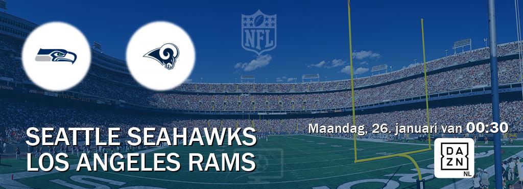 Wedstrijd tussen Seattle Seahawks en Los Angeles Rams live op tv bij DAZN (maandag, 26. januari van  00:30).
