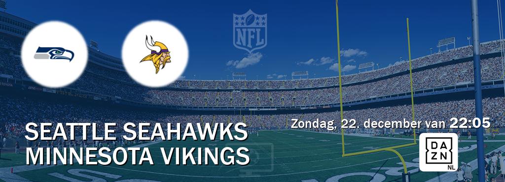 Wedstrijd tussen Seattle Seahawks en Minnesota Vikings live op tv bij DAZN (zondag, 22. december van  22:05).