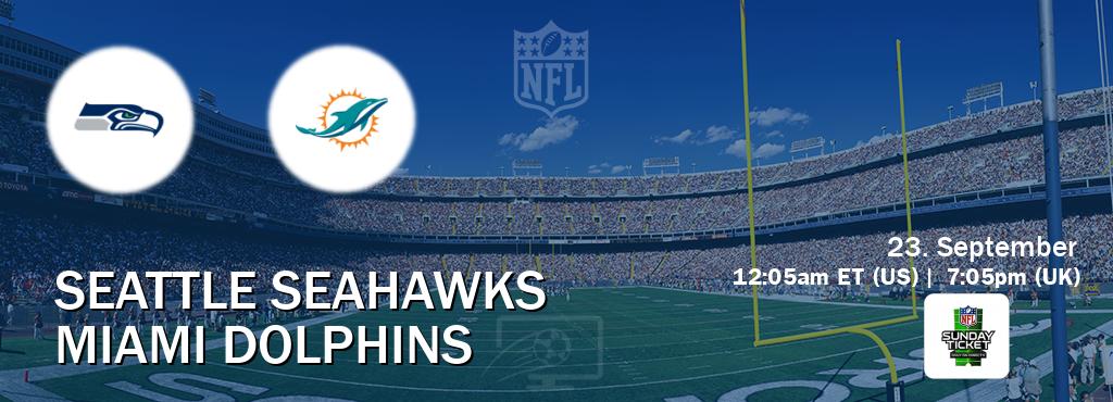 You can watch game live between Seattle Seahawks and Miami Dolphins on NFL Sunday Ticket(US).