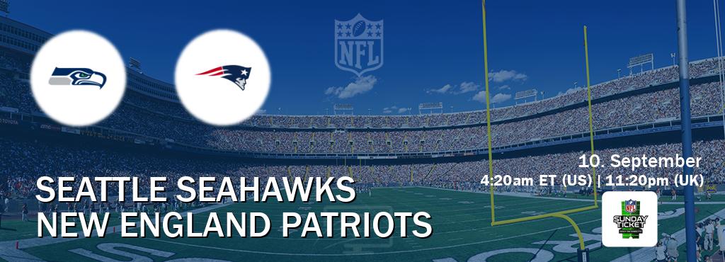 You can watch game live between Seattle Seahawks and New England Patriots on NFL Sunday Ticket(US).