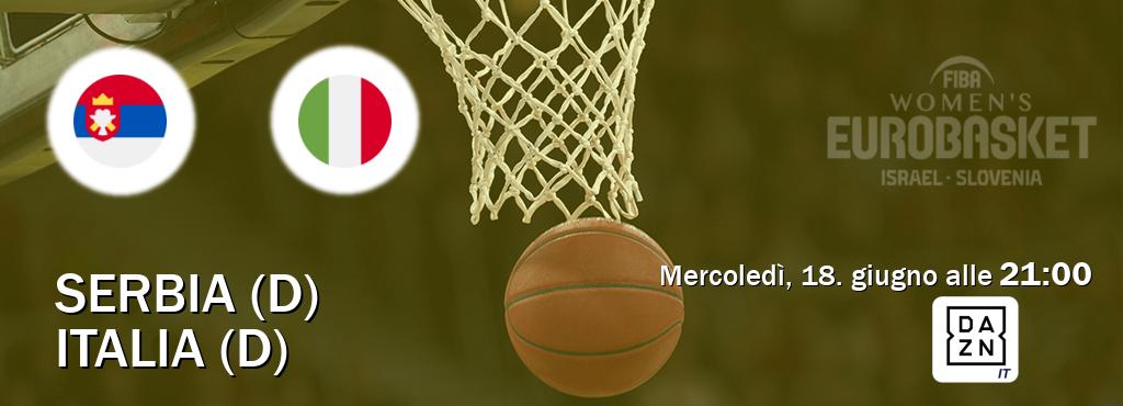 Il match Serbia (D) - Italia (D) sarà trasmesso in diretta TV su DAZN Italia (ore 21:00)