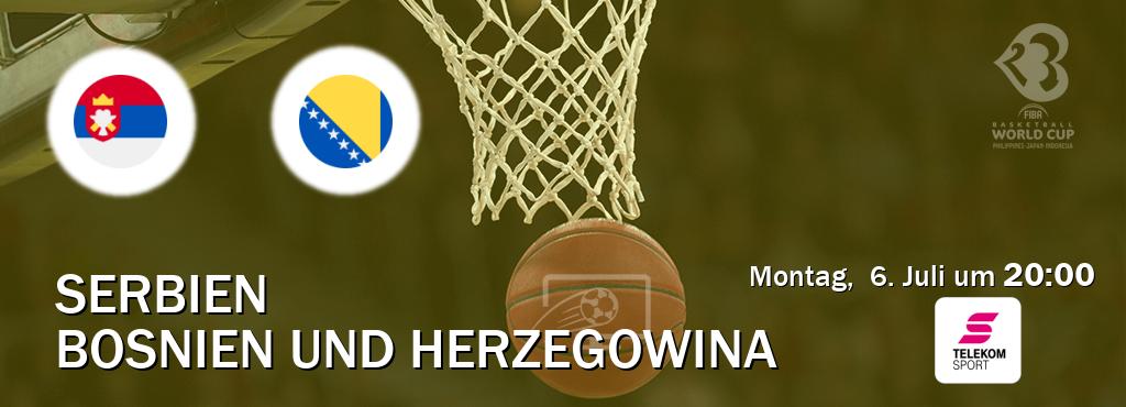 Das Spiel zwischen Serbien und Bosnien und Herzegowina wird am Montag,  6. Juli um  20:00, live vom Magenta Sport übertragen.