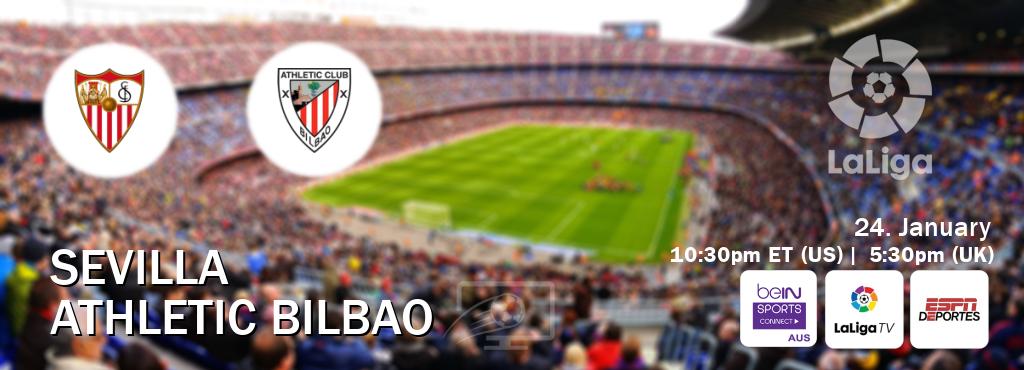 You can watch game live between Sevilla and Athletic Bilbao on beIN Sports Connect(AU), LaLiga TV(UK), ESPN Deportes(US).
