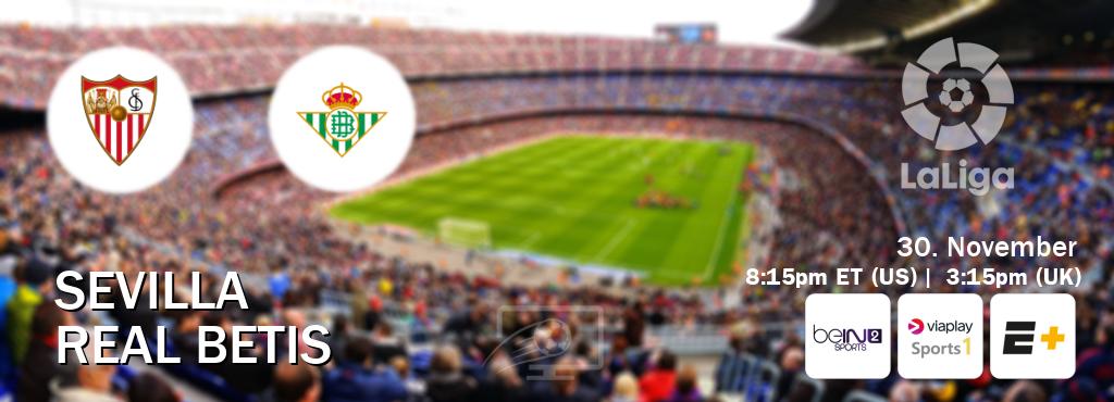 You can watch game live between Sevilla and Real Betis on beIN SPORTS 2(AU), Viaplay Sports 1(UK), ESPN+(US). You can watch game live between Sevilla and Real Betis on beIN SPORTS 2(AU), Viaplay Sports 1(UK), ESPN+(US).