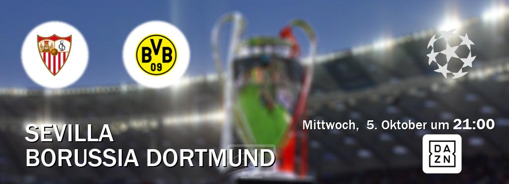 Das Spiel zwischen Sevilla und Borussia Dortmund wird am Mittwoch,  5. Oktober um  21:00, live vom DAZN übertragen.