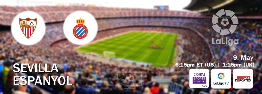 You can watch game live between Sevilla and Espanyol on beIN Sports Connect(AU), LaLiga TV(UK), ESPN Deportes(US).