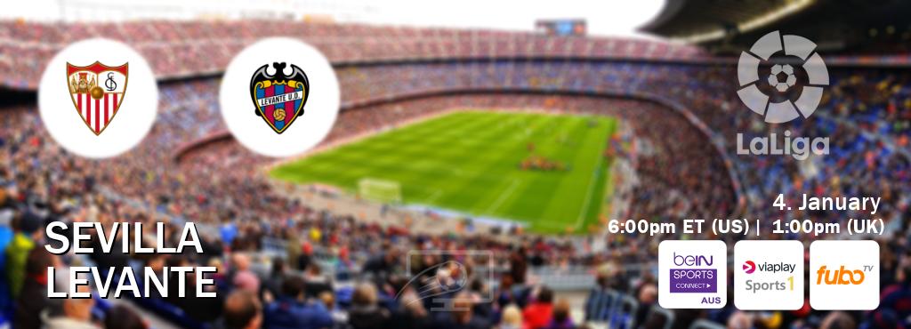 You can watch game live between Sevilla and Levante on beIN Sports Connect(AU), Viaplay Sports 1(UK), fuboTV(US).