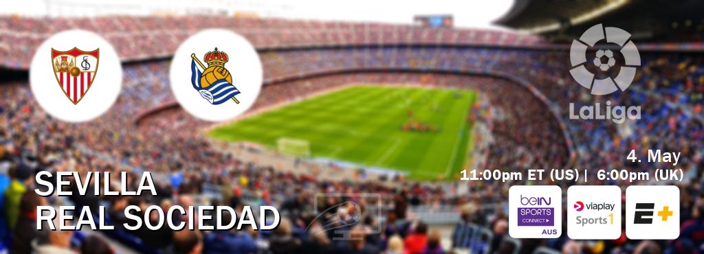 You can watch game live between Sevilla and Real Sociedad on beIN Sports Connect(AU), Viaplay Sports 1(UK), ESPN+(US).