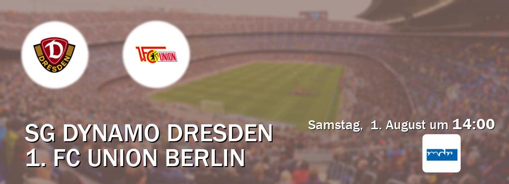 Das Spiel zwischen SG Dynamo Dresden und 1. FC Union Berlin wird am Samstag,  1. August um  14:00, live vom MDR übertragen.