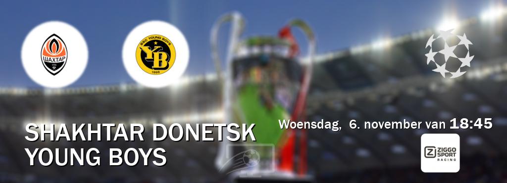 Wedstrijd tussen Shakhtar Donetsk en Young Boys live op tv bij Ziggo Sport 3 (woensdag,  6. november van  18:45).