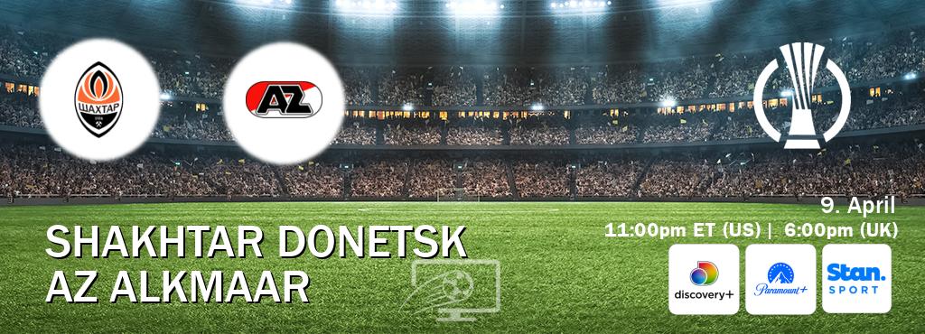You can watch game live between Shakhtar Donetsk and AZ Alkmaar on Discovery +(UK), Paramount+(US), Stan Sport(AU).