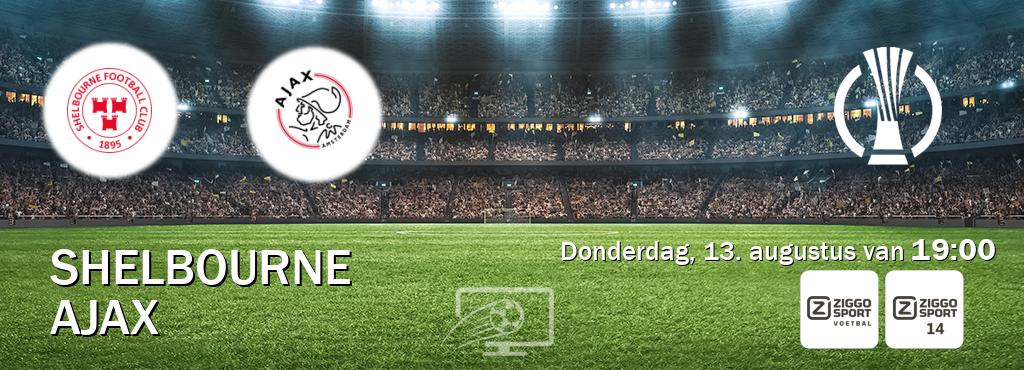 Wedstrijd tussen Shelbourne en Ajax live op tv bij Ziggo Sport, Ziggo Sport 14 (donderdag, 13. augustus van 19:00). Wedstrijd tussen Shelbourne en Ajax live op tv bij Ziggo Sport, Ziggo Sport 14 (donderdag, 13. augustus van 19:00).