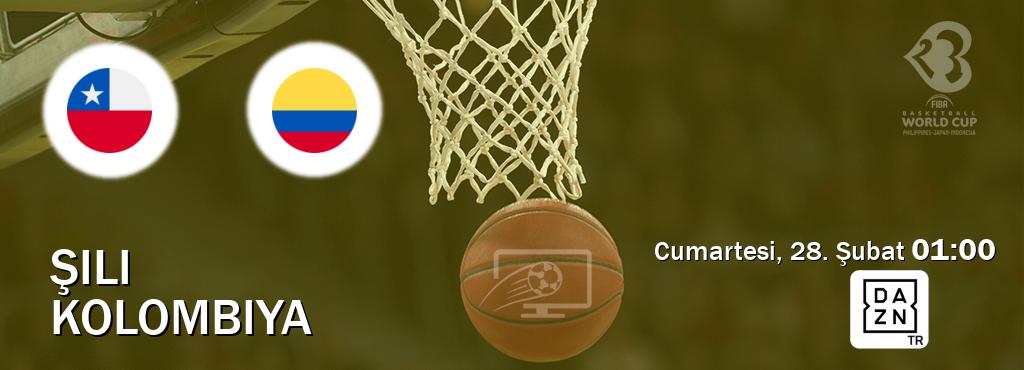 Karşılaşma Şili - Kolombiya DAZN'den canlı yayınlanacak (Cumartesi, 28. Şubat  01:00).