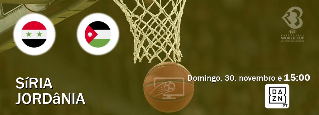 Jogo entre Síria e Jordânia tem emissão DAZN (domingo, 30. novembro e  15:00).