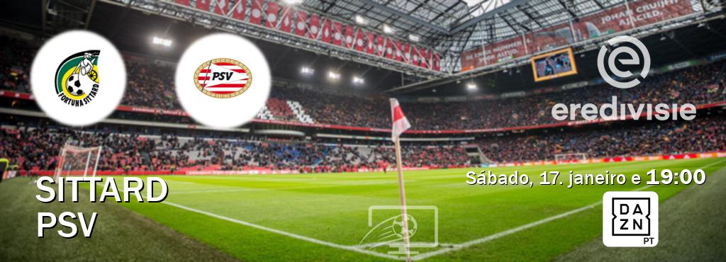 Jogo entre Sittard e PSV tem emissão DAZN (sábado, 17. janeiro e  19:00).