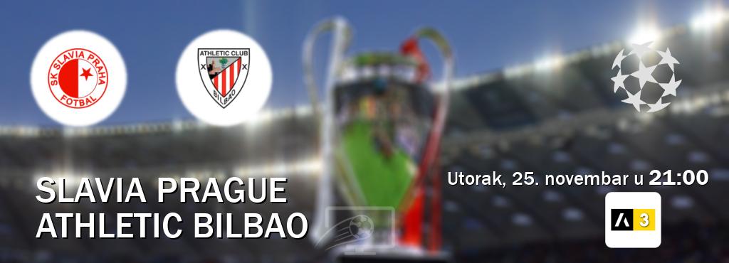 Izravni prijenos utakmice Slavia Prague i Athletic Bilbao pratite uživo na Arena Sport 3 (utorak, 25. novembar u  21:00).