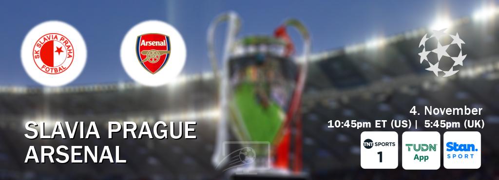 You can watch game live between Slavia Prague and Arsenal on TNT Sports 1(UK), TUDN Mobile(US), Stan Sport(AU). You can watch game live between Slavia Prague and Arsenal on TNT Sports 1(UK), TUDN Mobile(US), Stan Sport(AU).