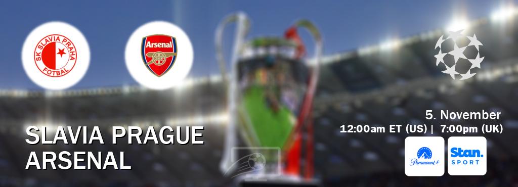 You can watch game live between Slavia Prague and Arsenal on Paramount+(US) and Stan Sport(AU). You can watch game live between Slavia Prague and Arsenal on Paramount+(US) and Stan Sport(AU).