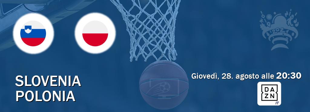 Il match Slovenia - Polonia sarà trasmesso in diretta TV su DAZN Italia (ore 20:30)