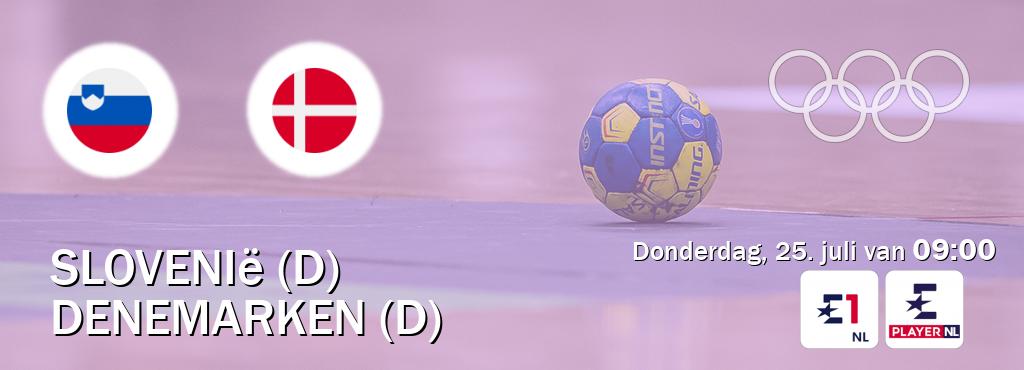 Wedstrijd tussen Slovenië (D) en Denemarken (D) live op tv bij Eurosport, Eurosport Player NL (donderdag, 25. juli van  09:00).