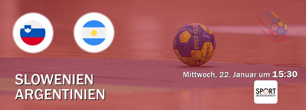 Das Spiel zwischen Slowenien und Argentinien wird am Mittwoch, 22. Januar um  15:30, live vom Sportdeutschland.TV übertragen.