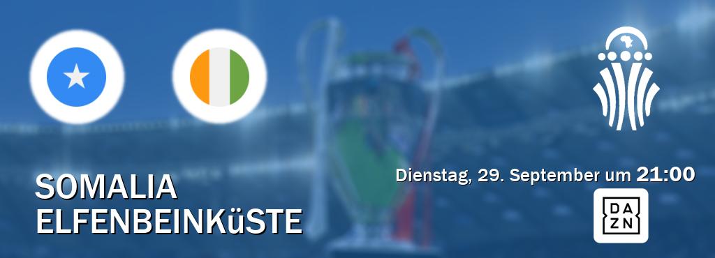 Das Spiel zwischen Somalia und Elfenbeinküste wird am Dienstag, 29. September um  21:00, live vom DAZN übertragen.
