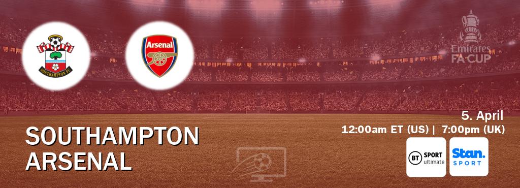 You can watch game live between Southampton and Arsenal on TNT Sports Ultimate(UK) and Stan Sport(AU).