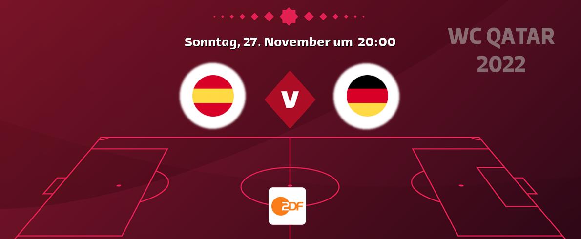 Das Spiel zwischen Spanien und Deutschland wird am Sonntag, 27. November um  20:00, live vom ZDF übertragen.