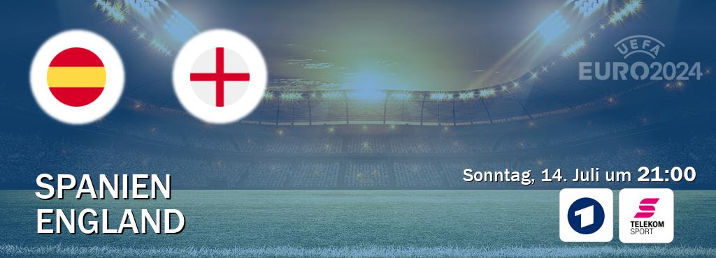 Das Spiel zwischen Spanien und England wird am Sonntag, 14. Juli um  21:00, live vom Das Erste und Magenta Sport übertragen.